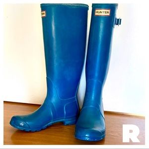 Turquoise Tall HUNTER Rain Boots